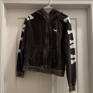 Pink Victoria’s Secret size medium gray zip up